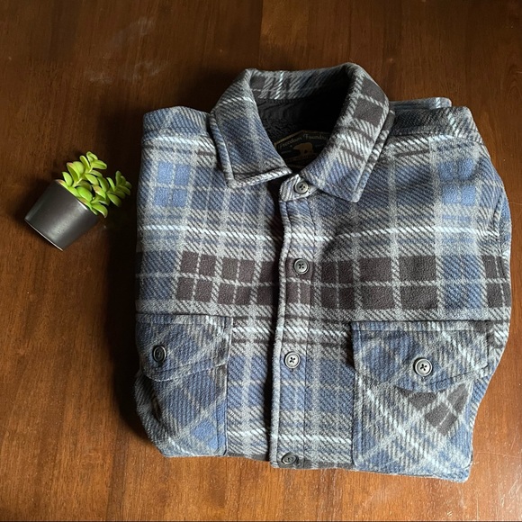 Freedom Foundry Super Soft Sherpa Lined Button Down Plaid Shirt Jacket Medium - Picture 11 of 11